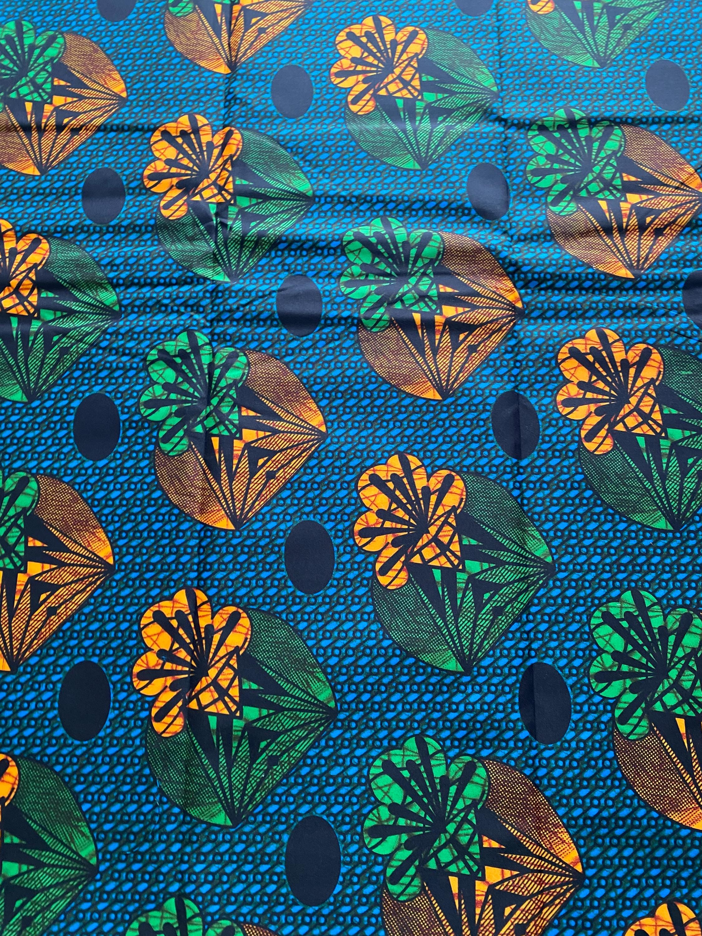 Polycotton African Fabric 6 Yards Soft Ankara Wax Print Material