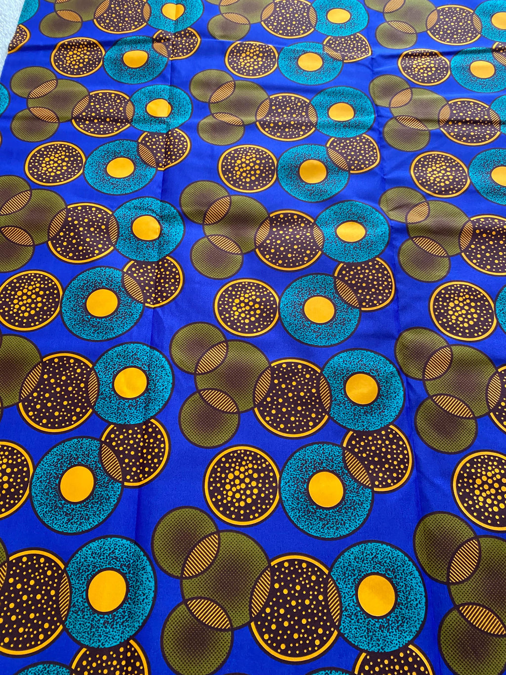 Ankara African Fabric, 6 Yards Polycotton, Circle Print