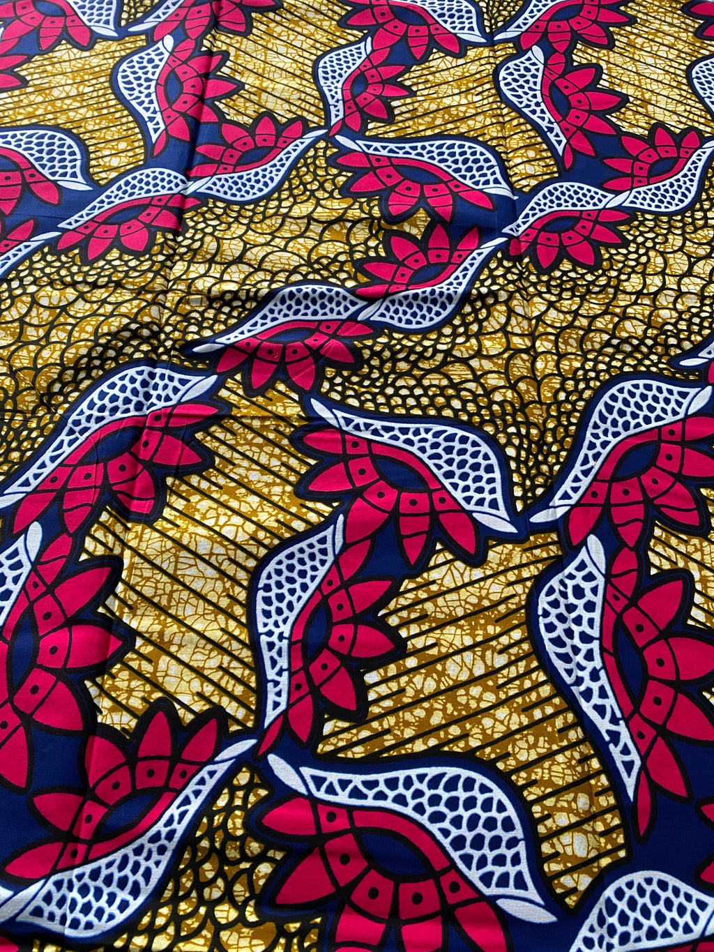 Bold Ankara African Print Fabric: 6 Yards 100% Cotton Wax Print