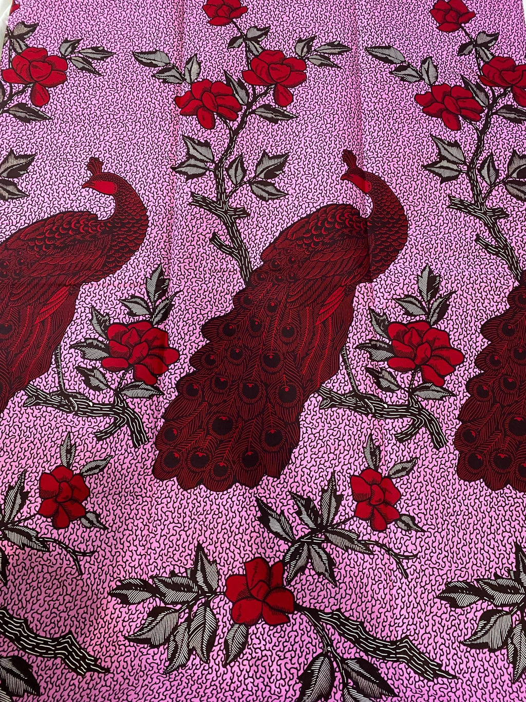 Floral African Wax Print Fabric: Yellow & Cream Ankara Cotton, 6 Yards