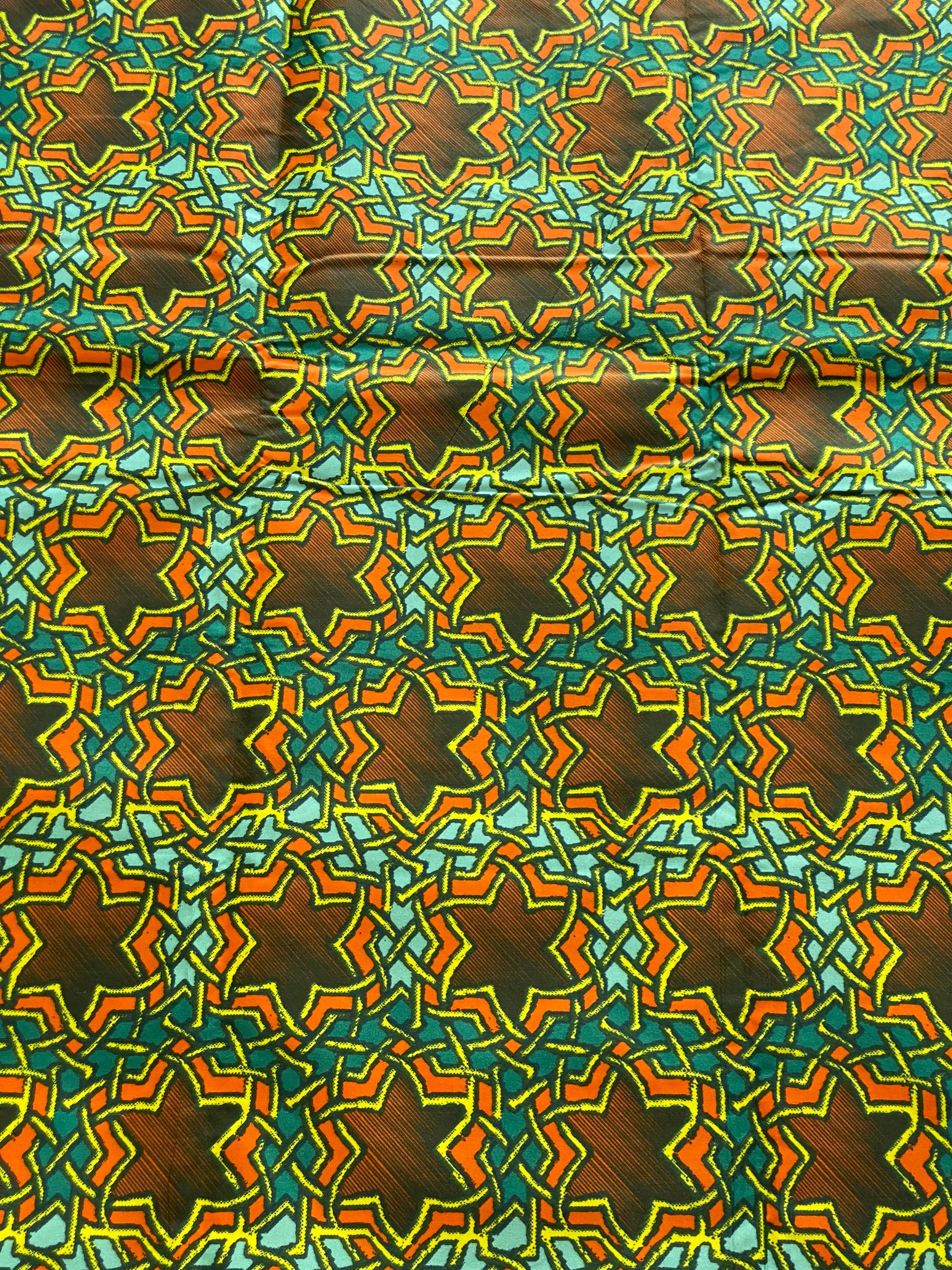 Ankara Fabric, Colorful African Print, 6 Yards Polycotton