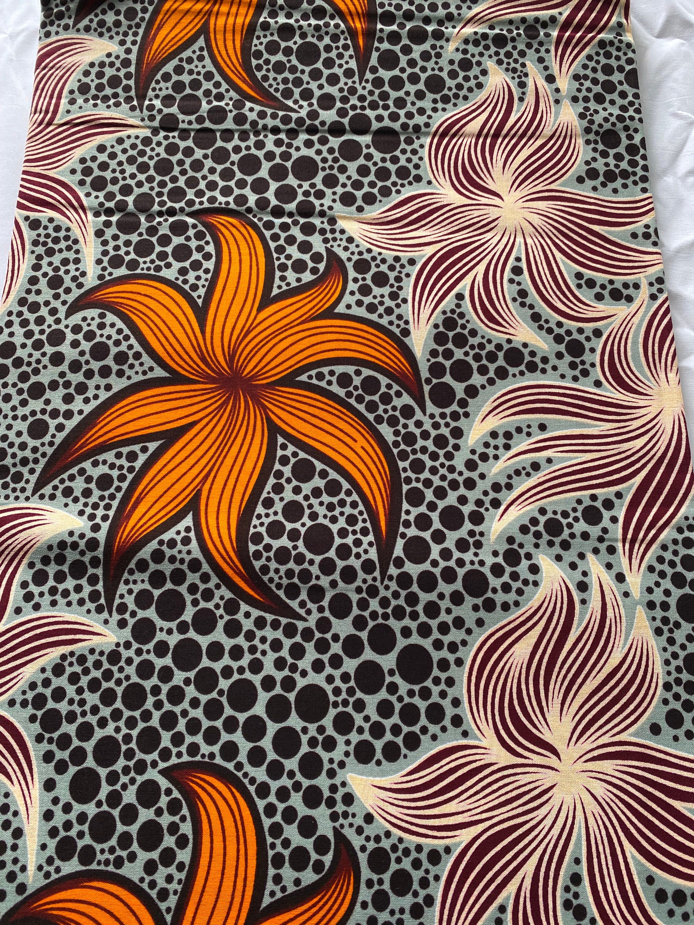 6 Yards 100% Cotton Ankara Wax Print Fabric African Print for Dressmaking, Quilting & Home Décor