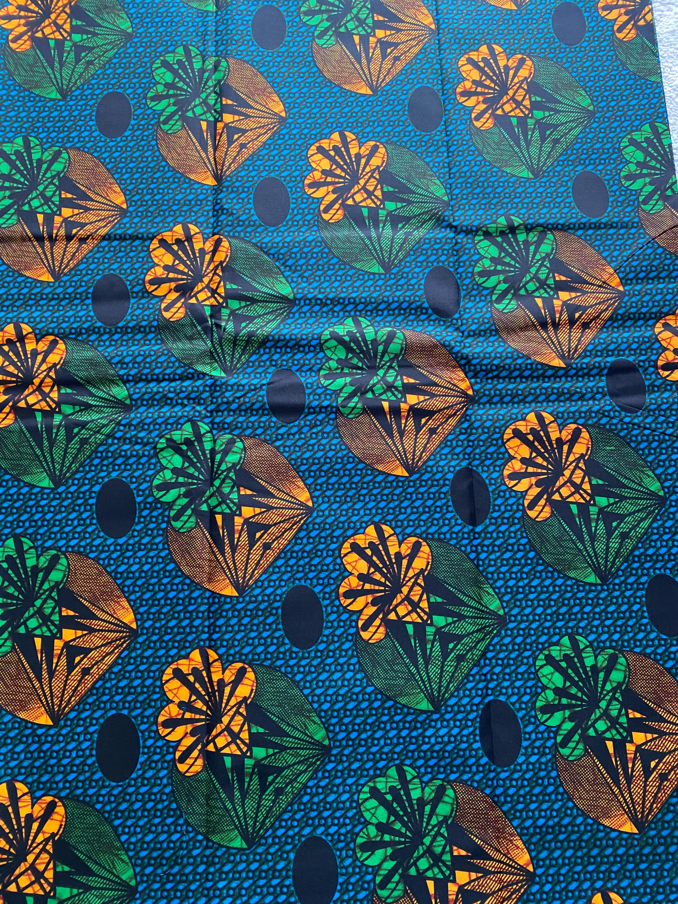Polycotton African Fabric 6 Yards Soft Ankara Wax Print Material