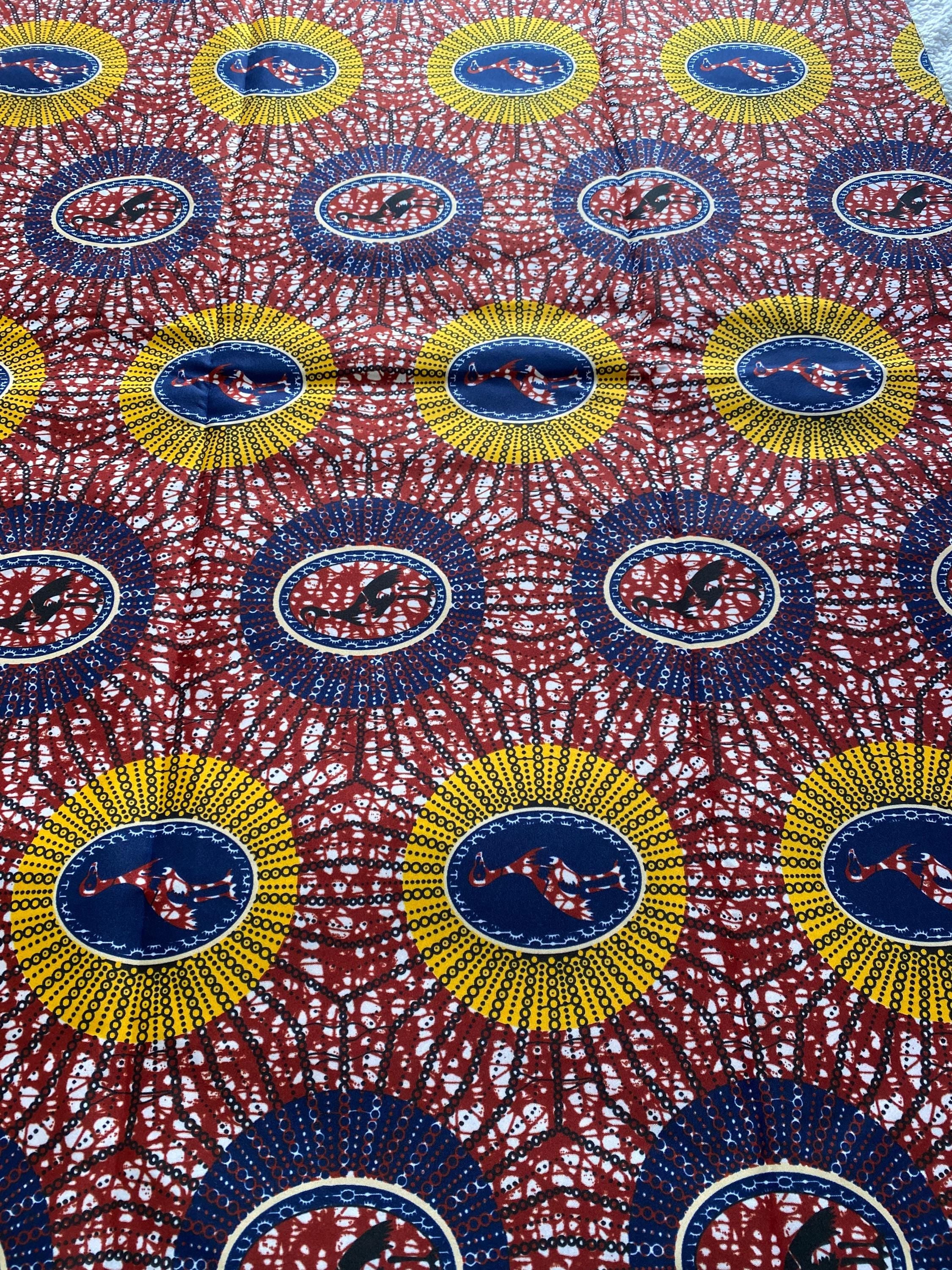 Polycotton African Fabric 6 Yards Soft Ankara Wax Print Material