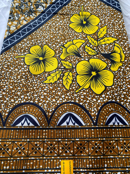 Polycotton African Fabric 6 Yards Soft Ankara Wax Print Material