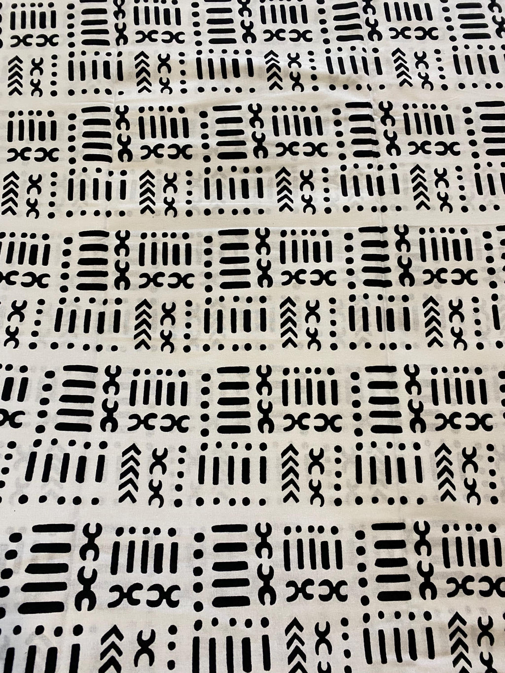 Monochrome African Wax Print Fabric, 100% Cotton 6 Yards