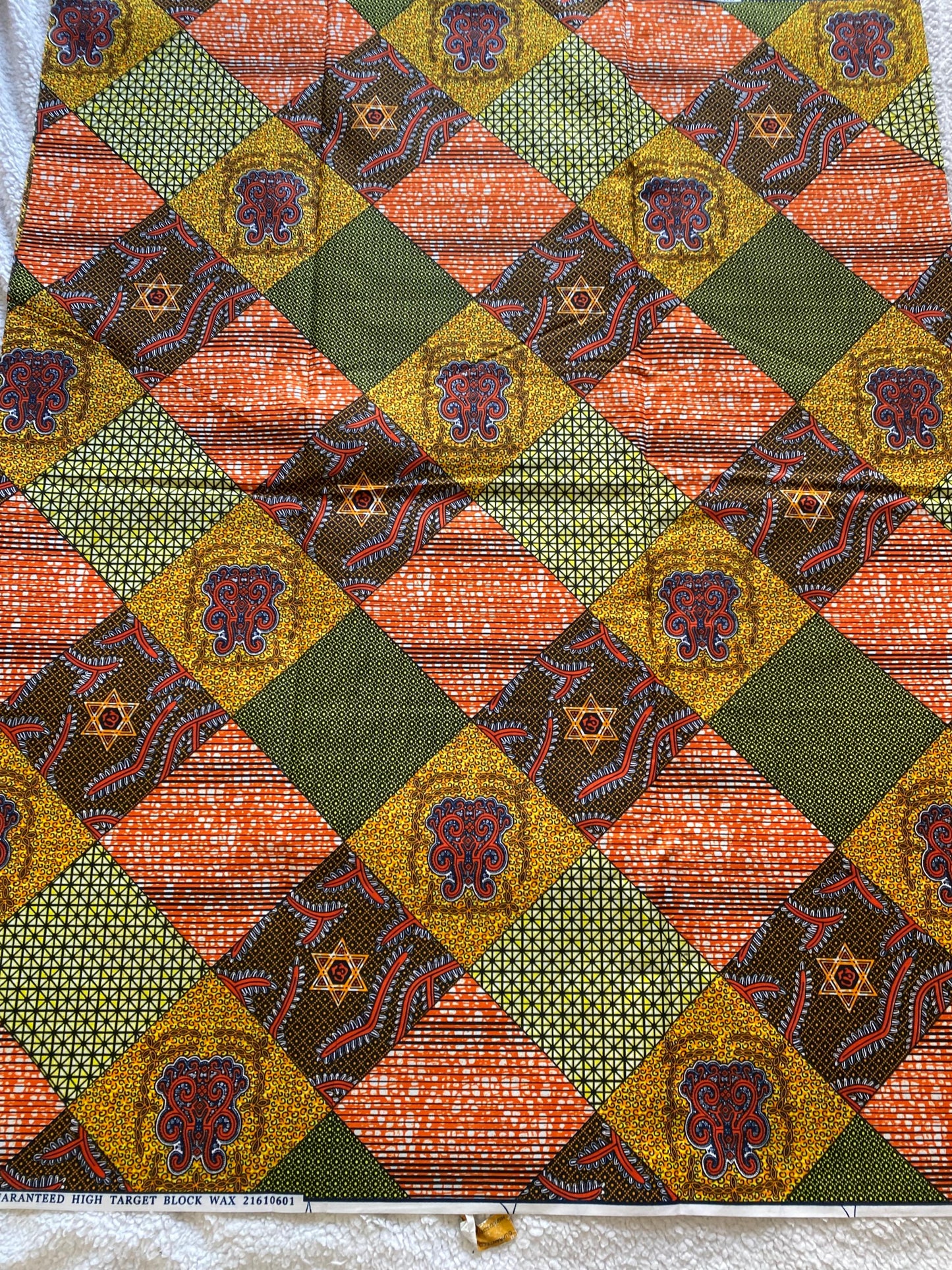 Polycotton African Fabric 6 Yards Soft Ankara Wax Print Material