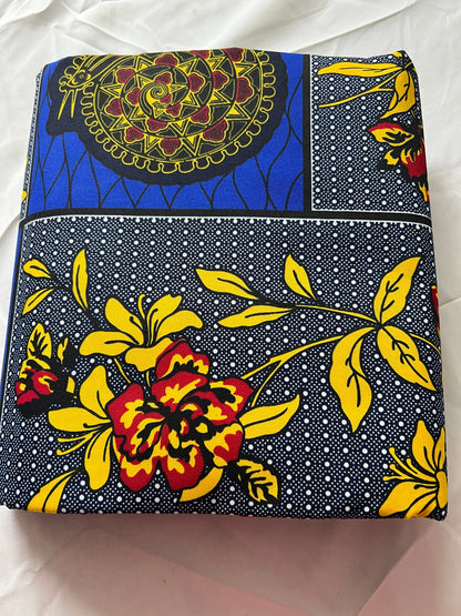 Polycotton African Fabric 6 Yards Soft Ankara Wax Print Material