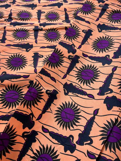 Polycotton African Fabric 6 Yards Soft Ankara Wax Print Material