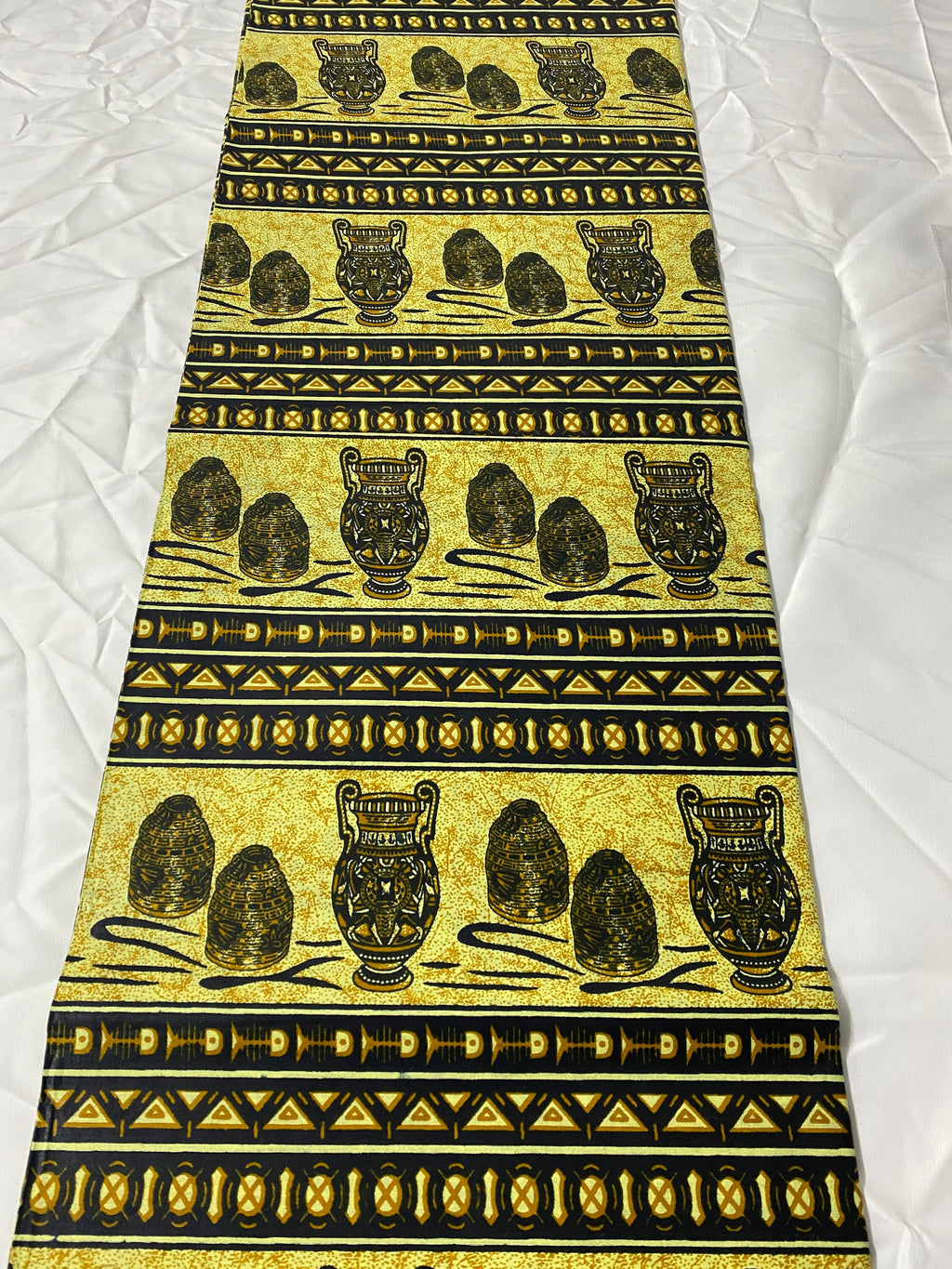 African Ankara Fabric: Tribal Ethnic Print, 6 Yards