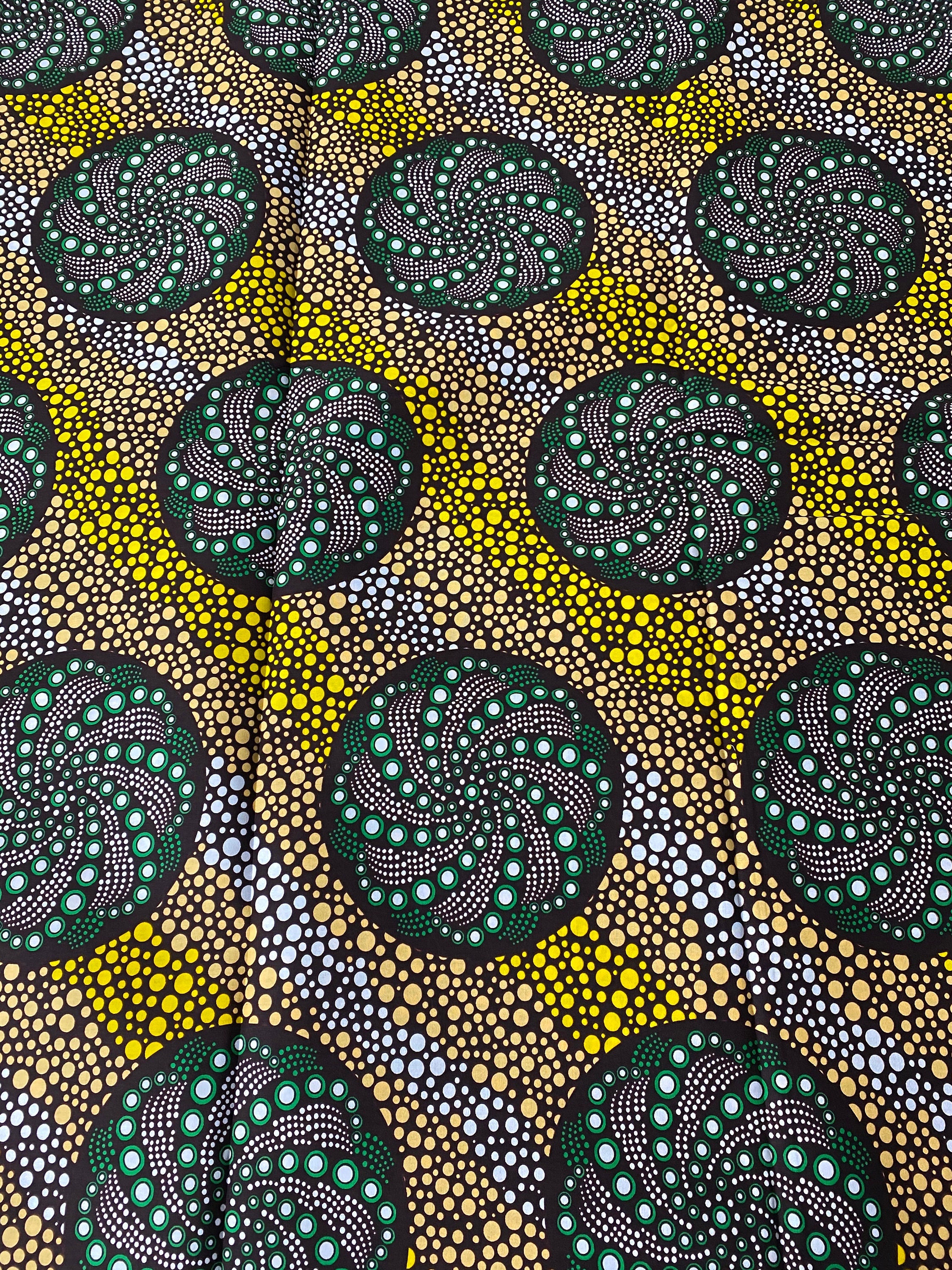 African Wax Print Fabric: Ankara Cotton, Vibrant Floral Design (6 Yards)