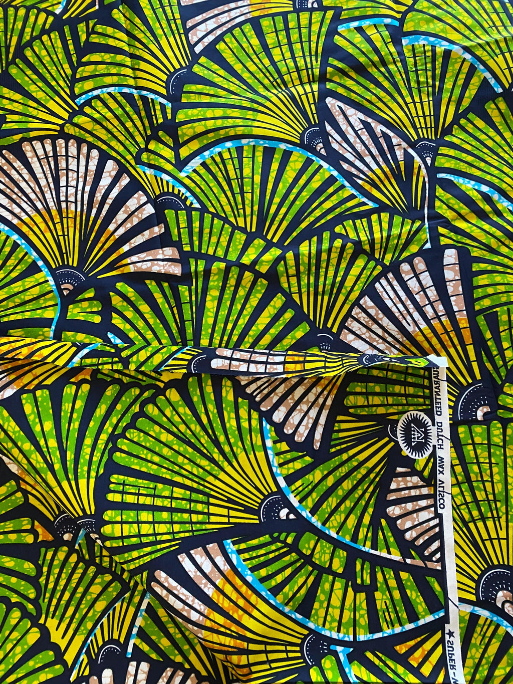 African Wax Print Fabric - Green Ankara Cotton, 6 Yards