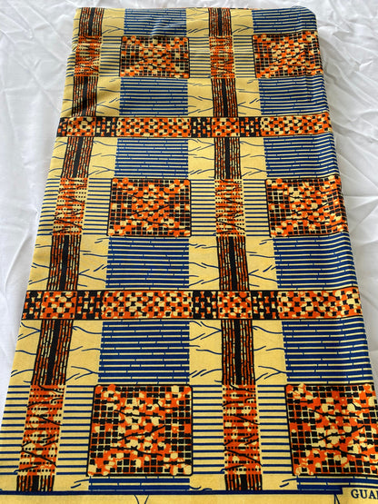 Polycotton African Fabric 6 Yards Soft Ankara Wax Print Material