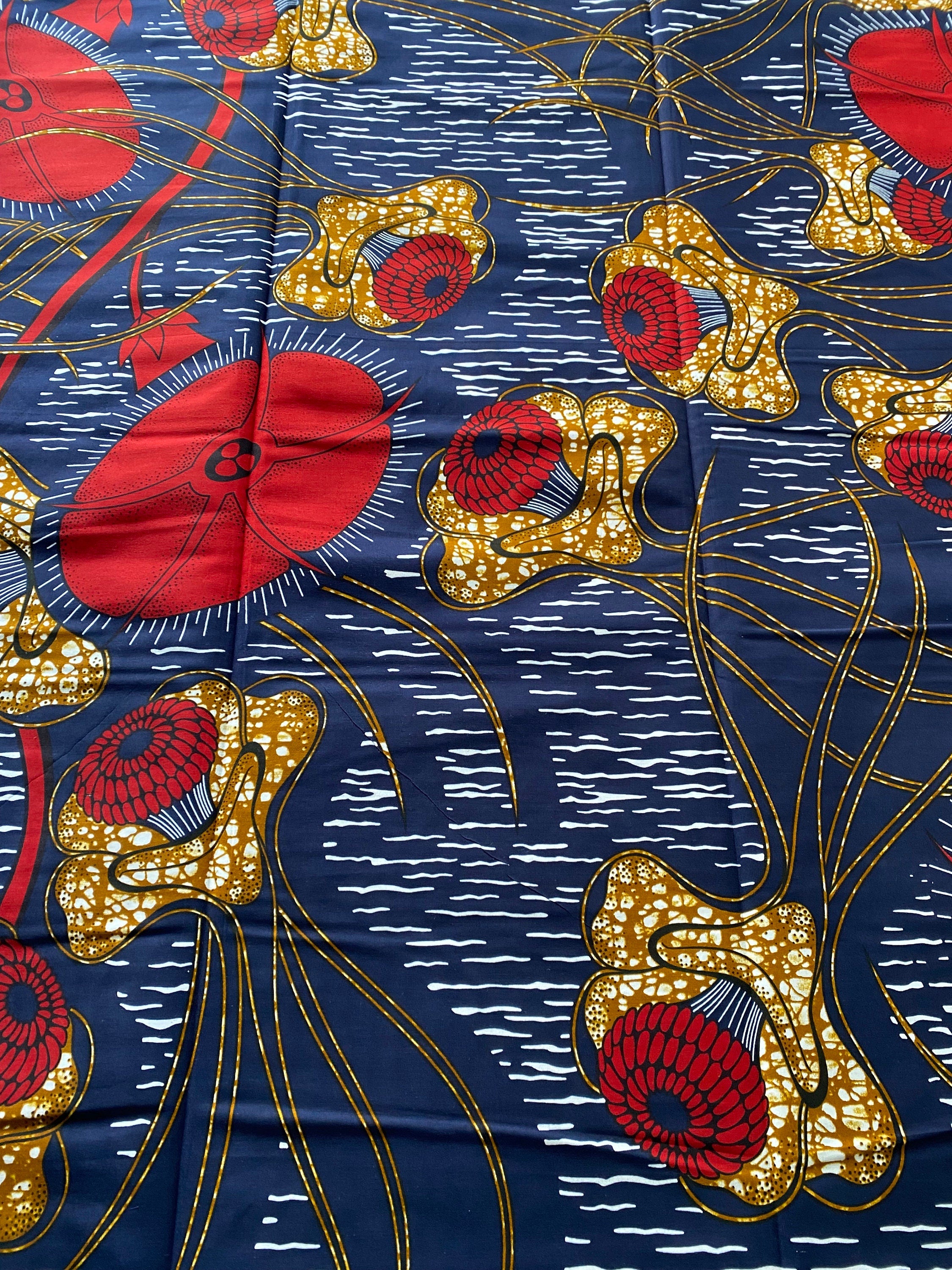 6 Yards 100% Cotton Ankara Wax Print Fabric African Print for Dressmaking, Quilting & Home Décor