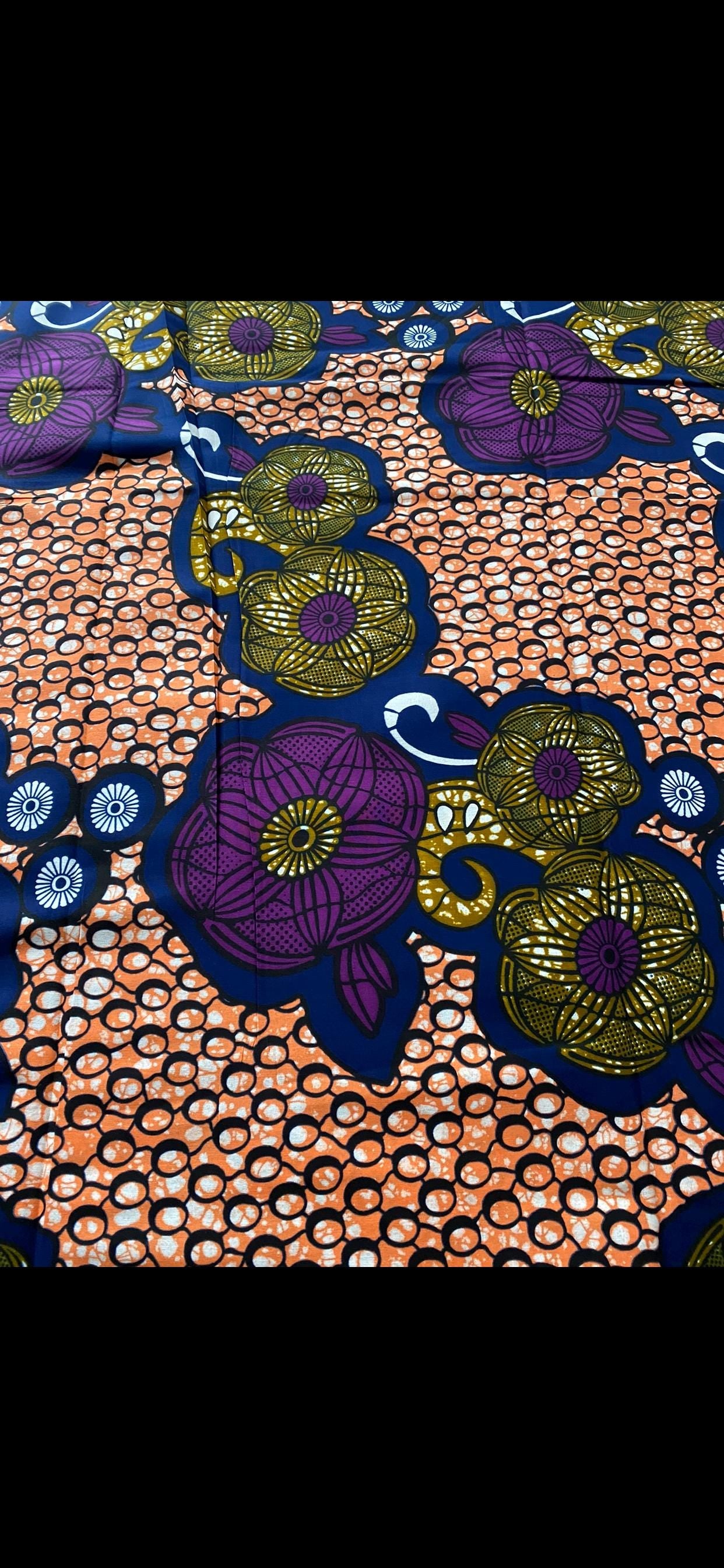 6 Yards 100% Cotton Ankara Wax Print Fabric African Print for Dressmaking, Quilting & Home Décor