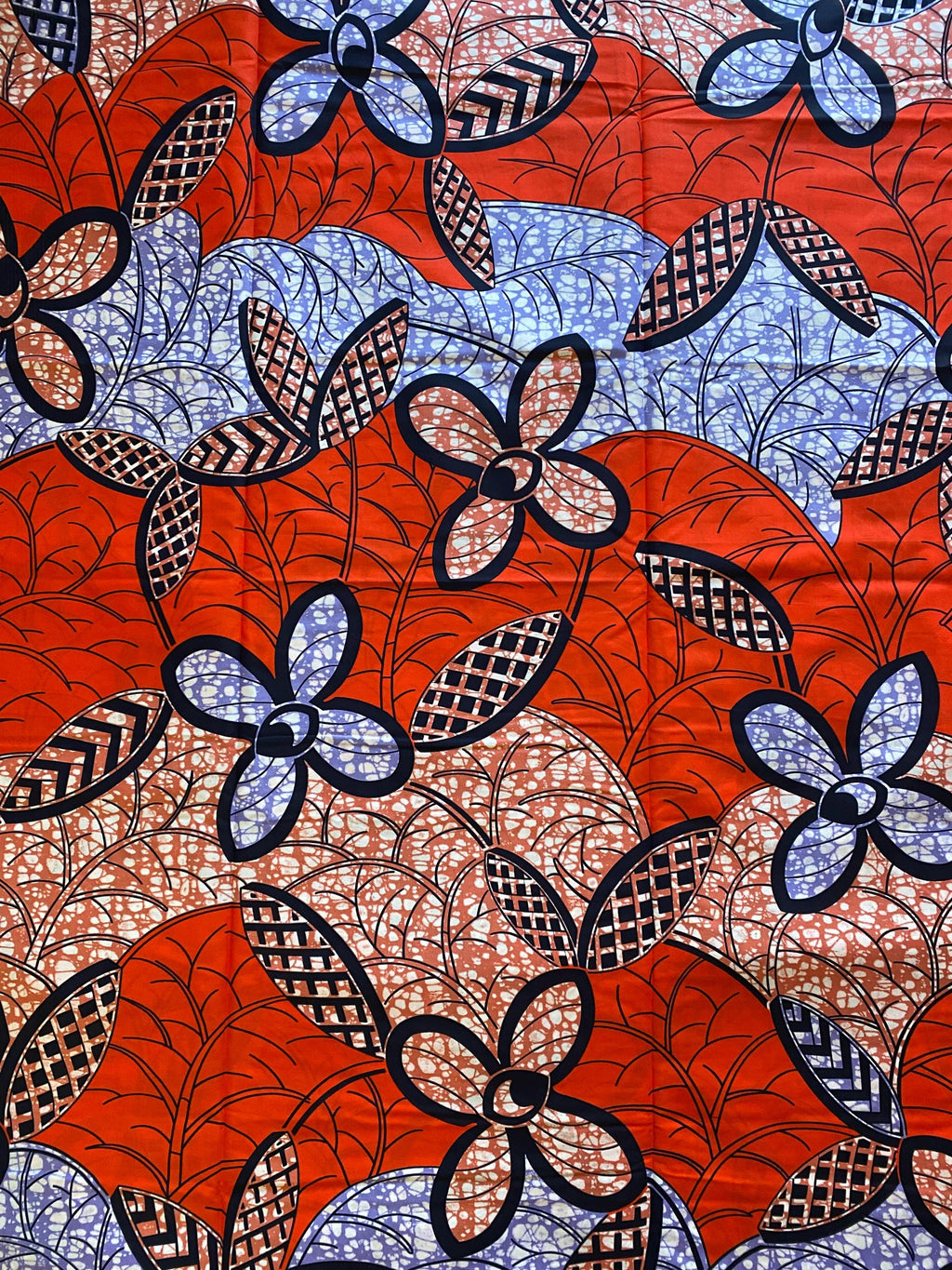 Multicoloured African Wax Print Fabric, 6 Yard Cotton Ankara Textile