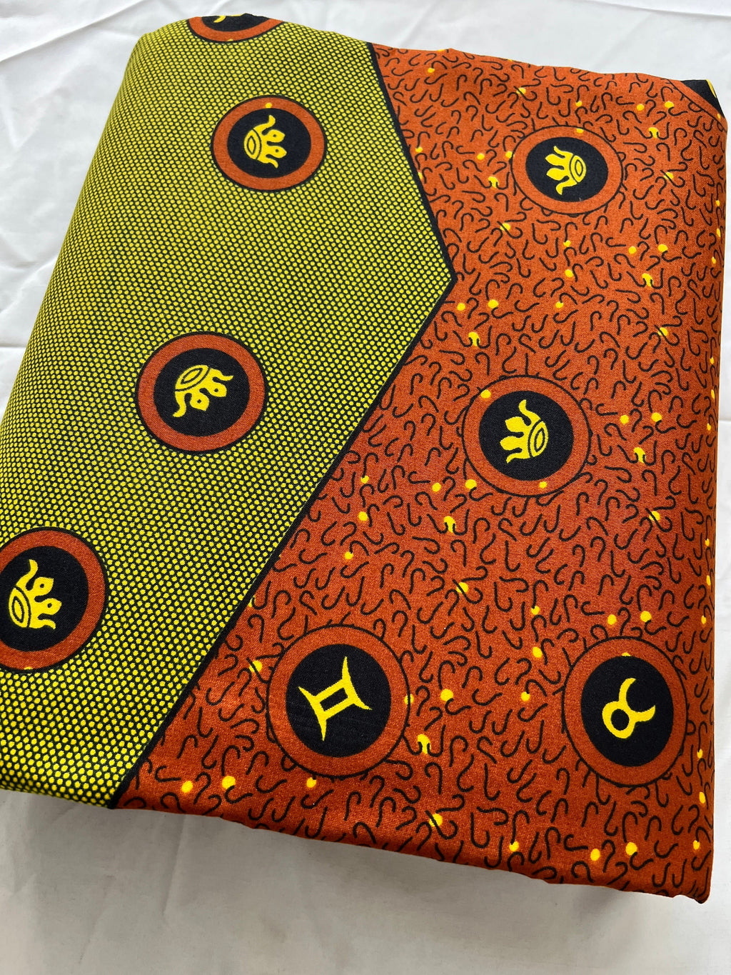 Double Sided Ankara Fabric: Colorful African Print, 6 Yards