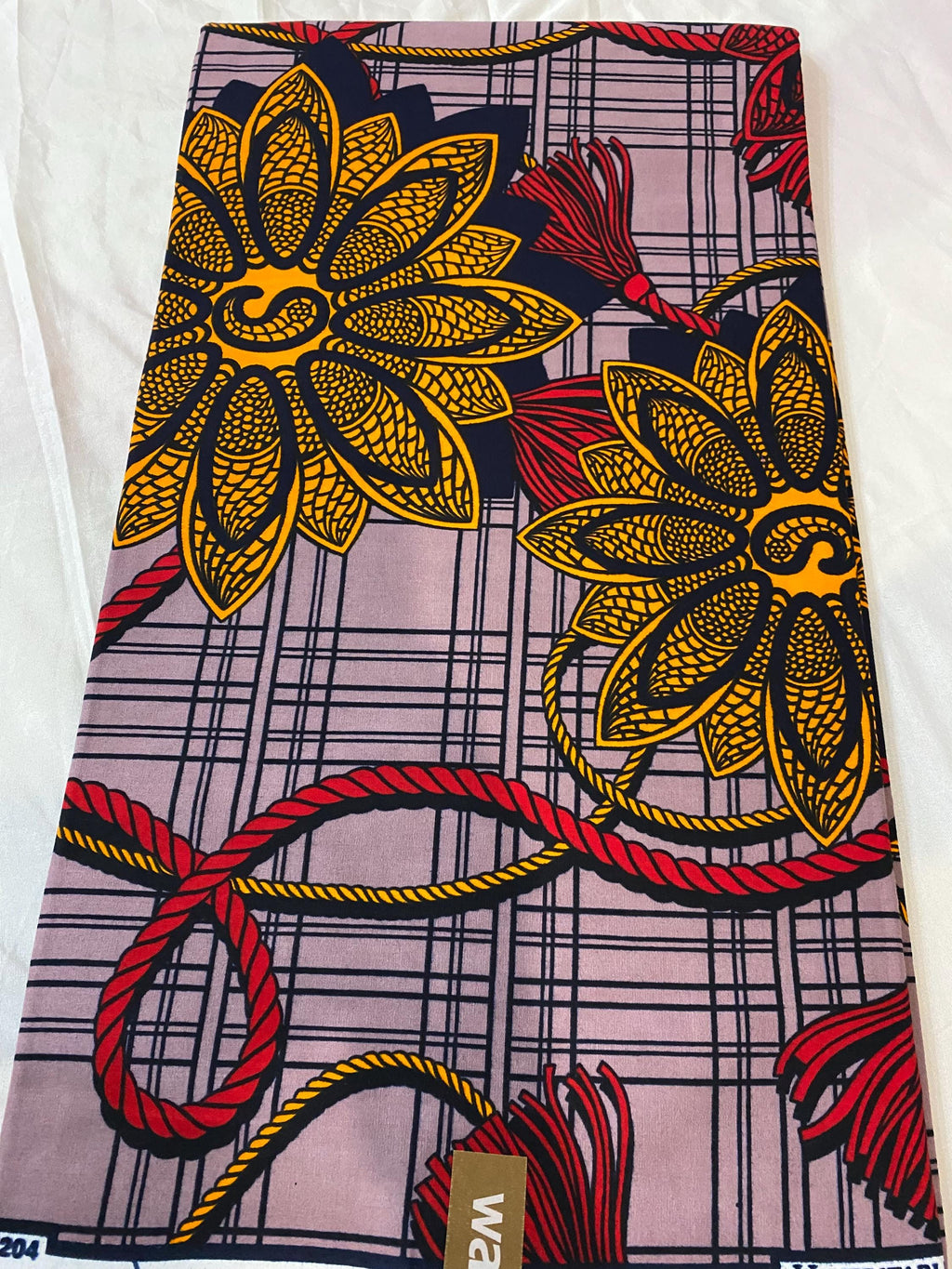 African Wax Print Fabric: Floral Ankara Cotton, 6 Yards