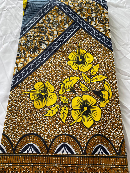 Polycotton African Fabric 6 Yards Soft Ankara Wax Print Material