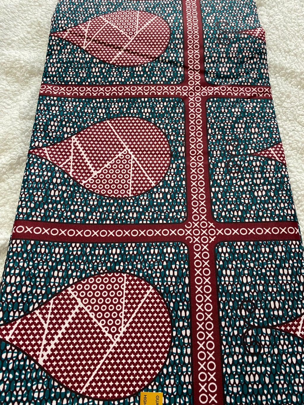 African Ankara Polycotton Fabric: Bold Print, 6 Yards