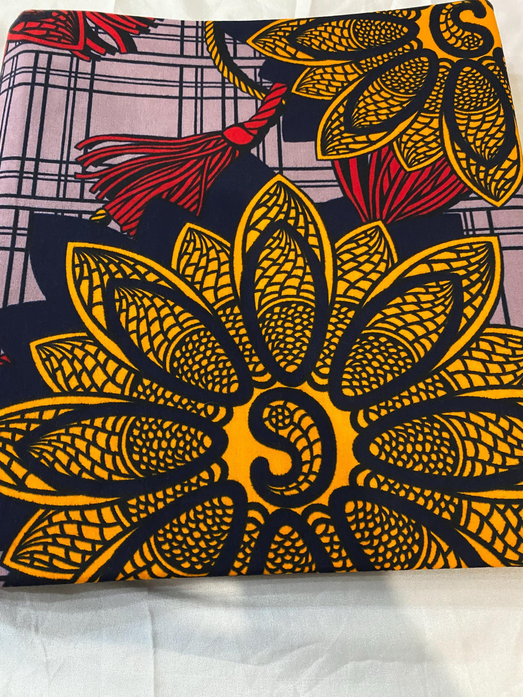 African Wax Print Fabric: Floral Ankara Cotton, 6 Yards