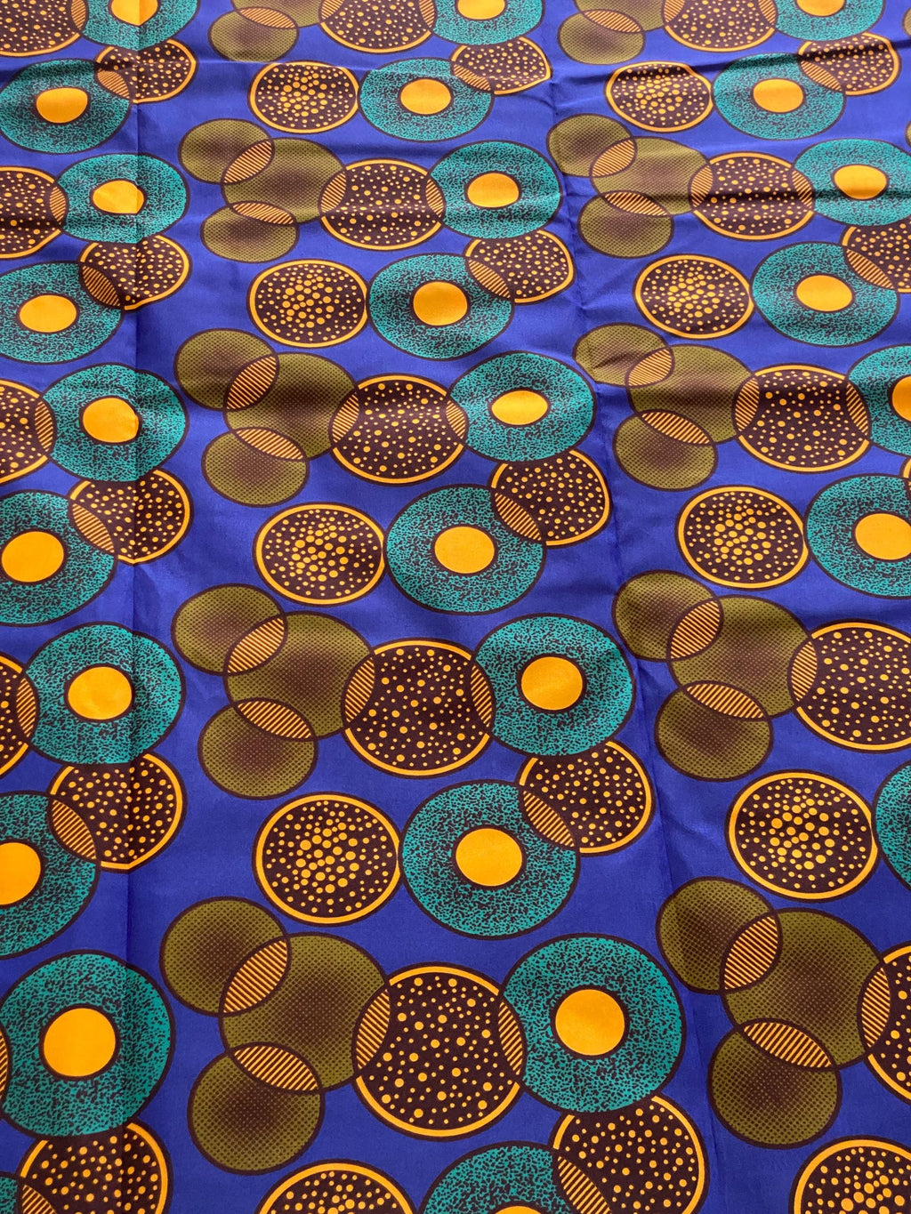 Ankara African Fabric, 6 Yards Polycotton, Circle Print