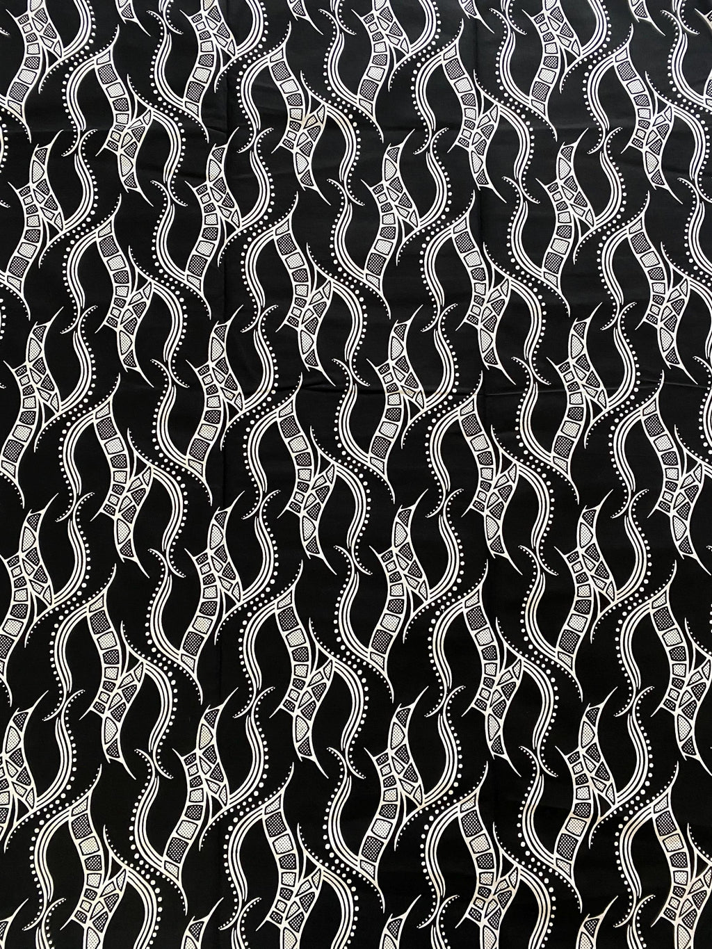 Black & White African Wax Print Fabric – Ankara Cotton, 6 Yards
