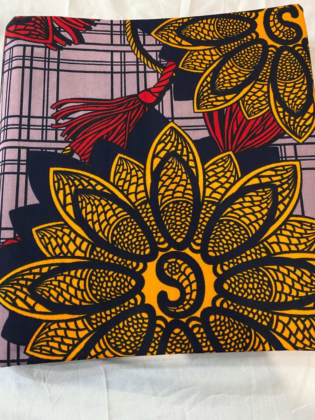 African Wax Print Fabric: Floral Ankara Cotton, 6 Yards