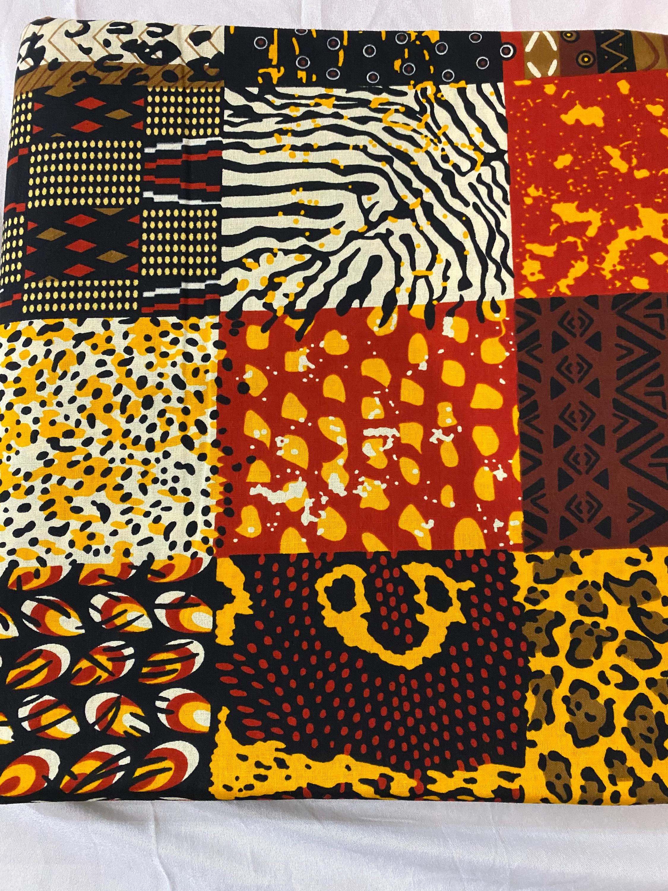 6 Yards 100% Cotton Ankara Wax Print Fabric African Print for Dressmaking, Quilting & Home Décor