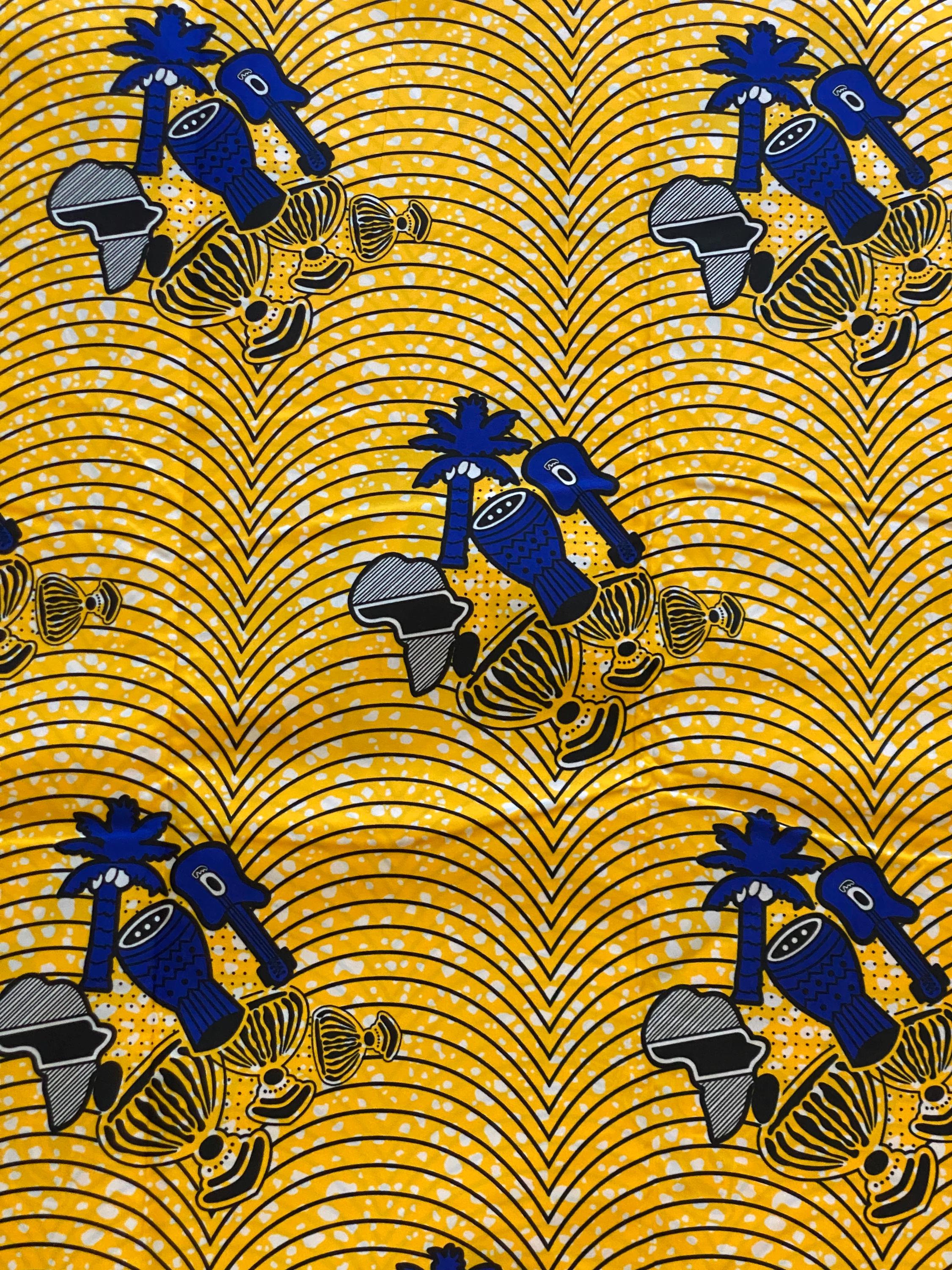 Polycotton African Fabric 6 Yards Soft Ankara Wax Print Material