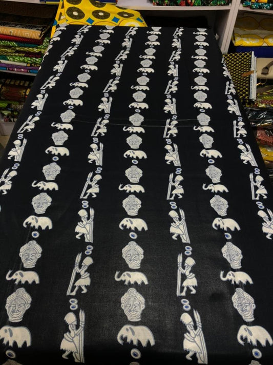 Mud Print Fabric 6 Yards African Tribal Wax Print Cloth