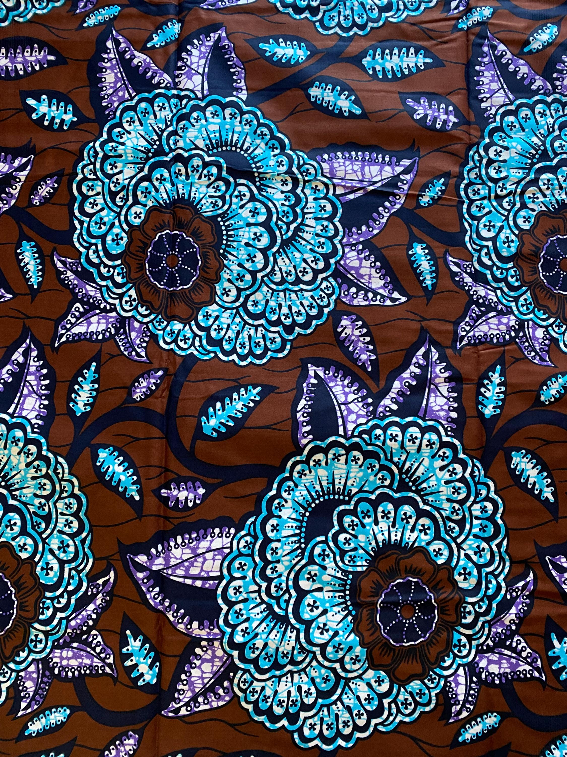 6 Yards Ankara Wax Print Fabric, African Cotton Print