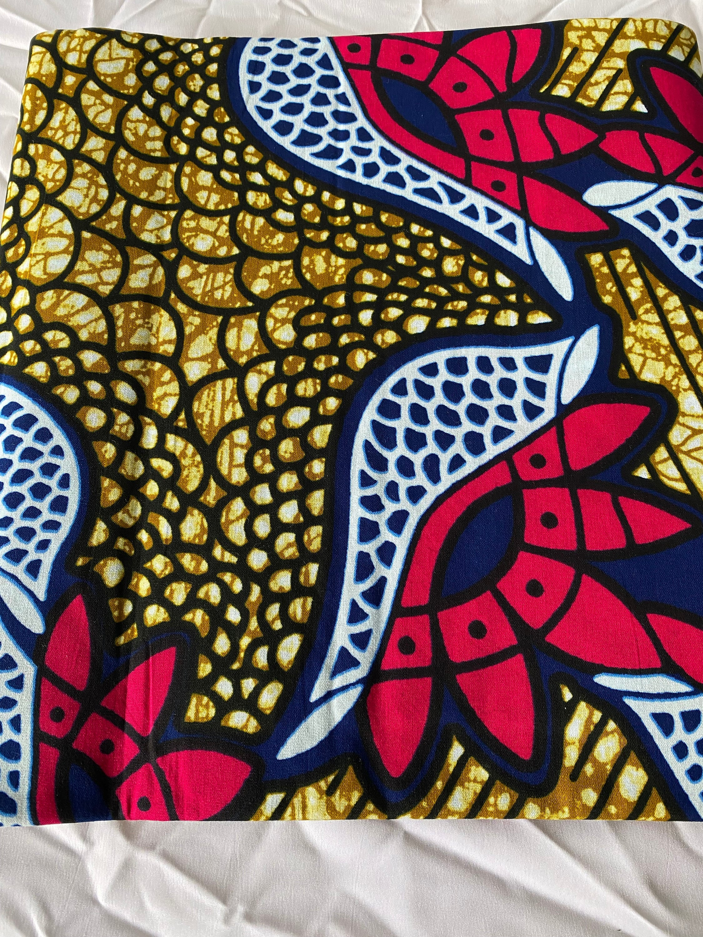 Bold Ankara African Print Fabric: 6 Yards 100% Cotton Wax Print
