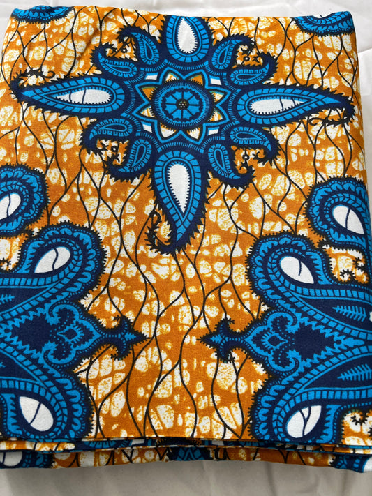 Polycotton African Fabric 6 Yards Soft Ankara Wax Print Material