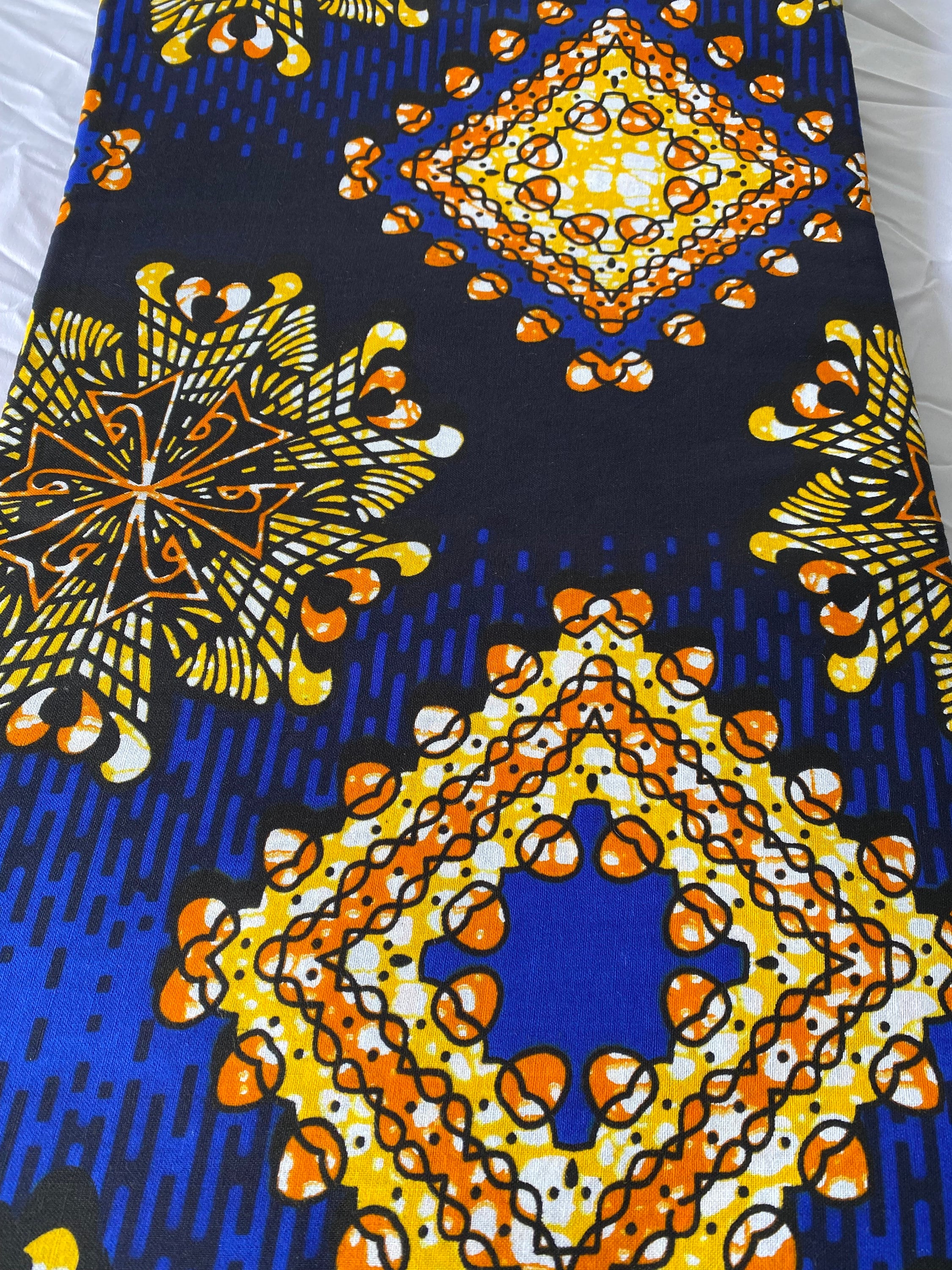 Bold Ankara African Print Fabric: 6 Yards 100% Cotton Wax Print