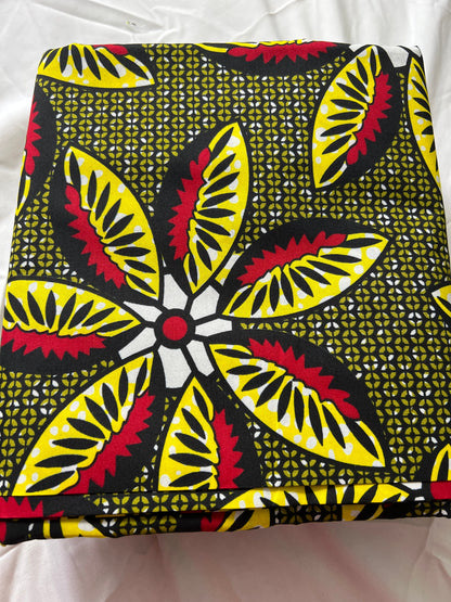 Polycotton African Fabric 6 Yards Soft Ankara Wax Print Material