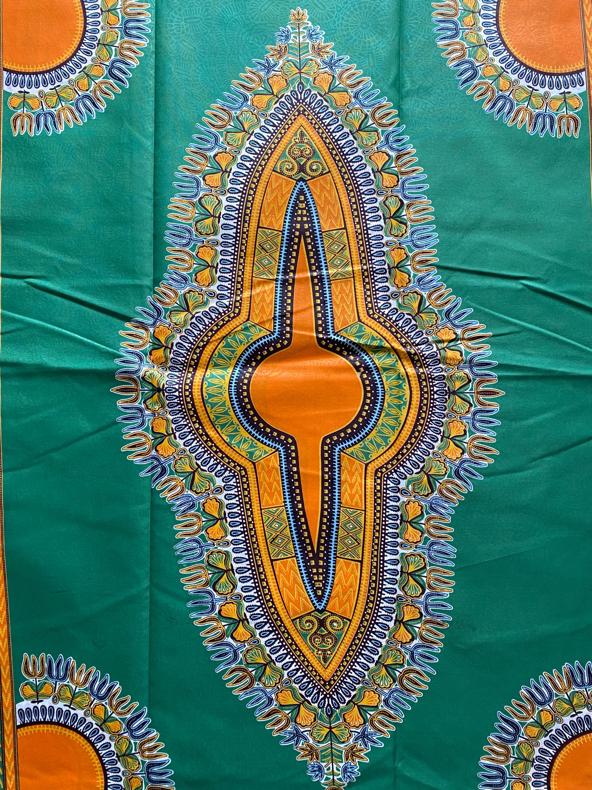 Dashiki African Wax Print: Angelina Cotton Fabric, 6 Yards