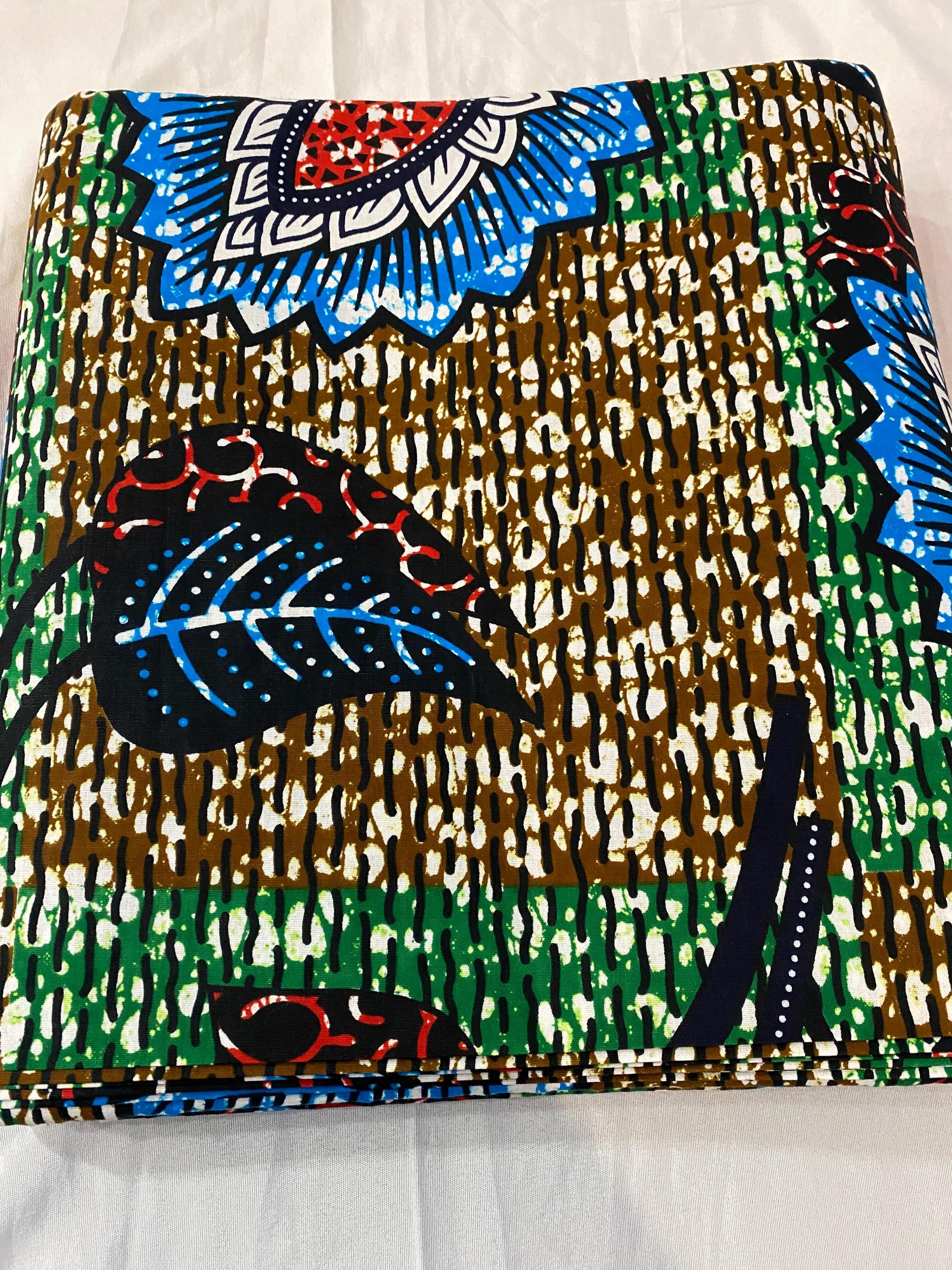 6 Yards 100% Cotton Ankara Wax Print Fabric African Print for Dressmaking, Quilting & Home Décor