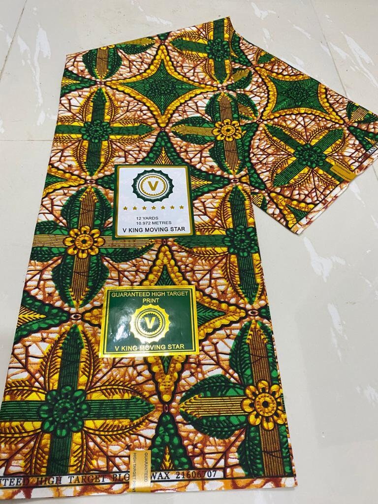 Polycotton African Fabric 6 Yards Soft Ankara Wax Print Material