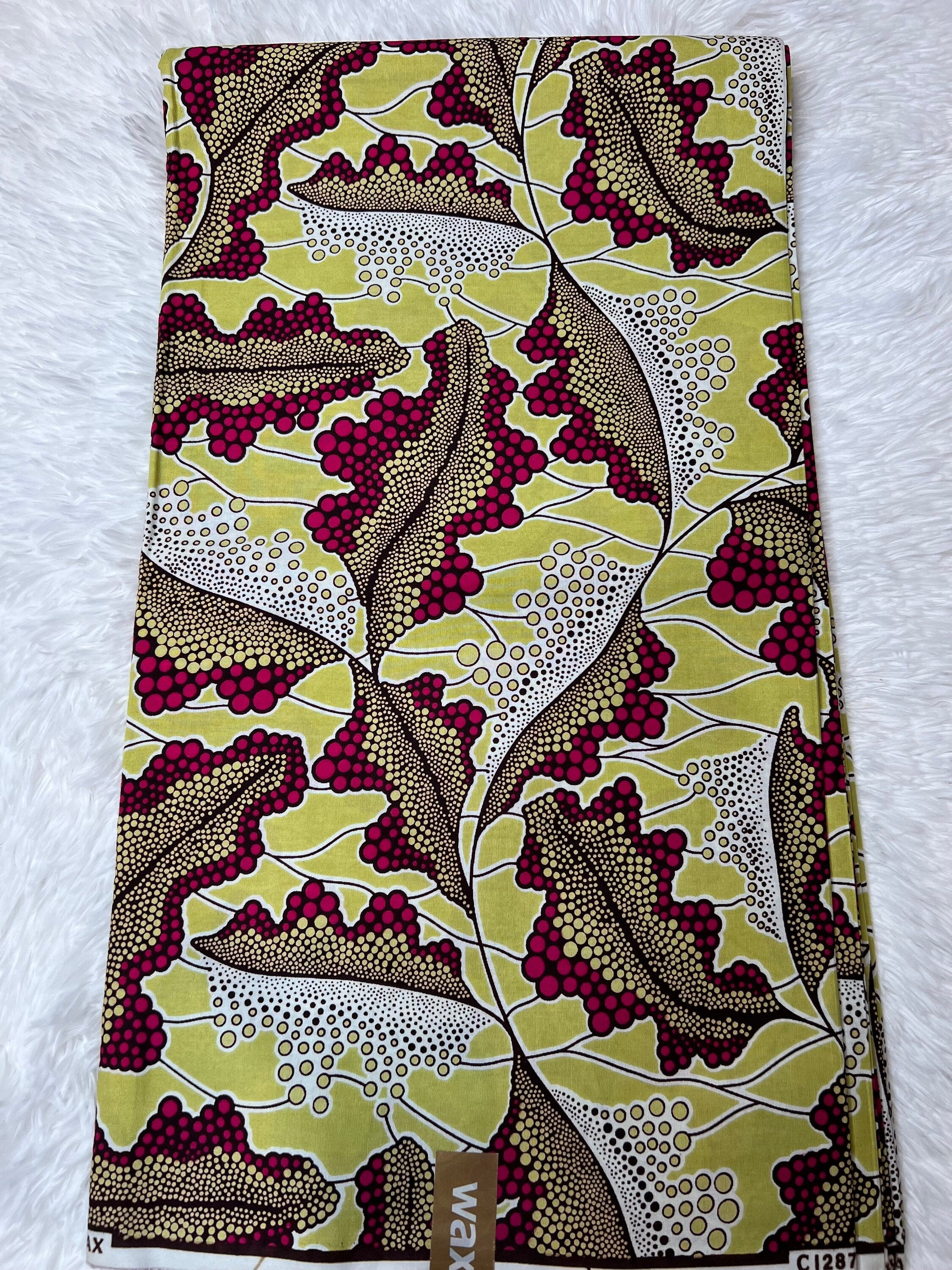 6 Yards 100% Cotton Ankara Wax Print Fabric African Print for Dressmaking, Quilting & Home Décor