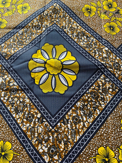 Polycotton African Fabric 6 Yards Soft Ankara Wax Print Material
