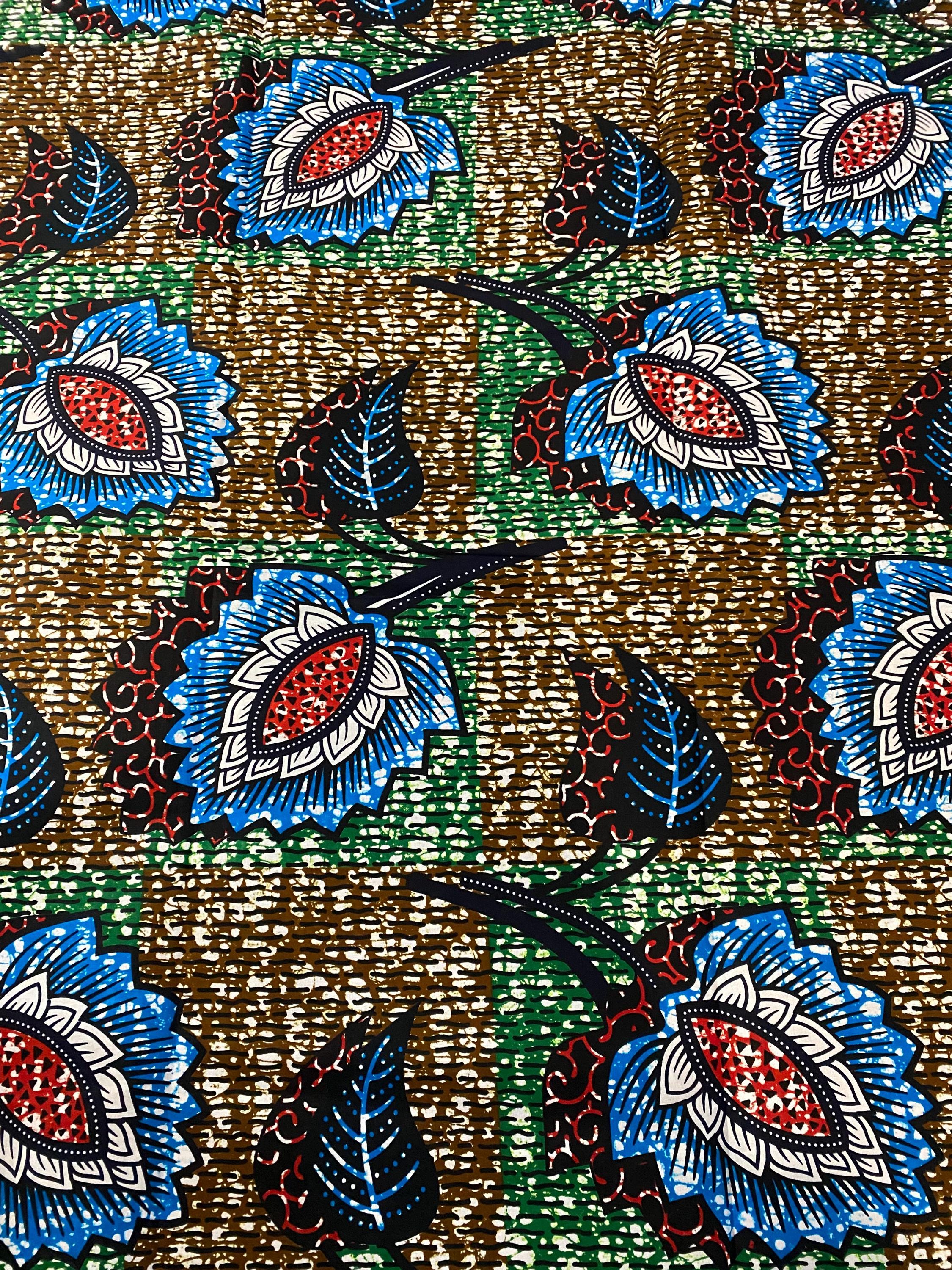 6 Yards 100% Cotton Ankara Wax Print Fabric African Print for Dressmaking, Quilting & Home Décor