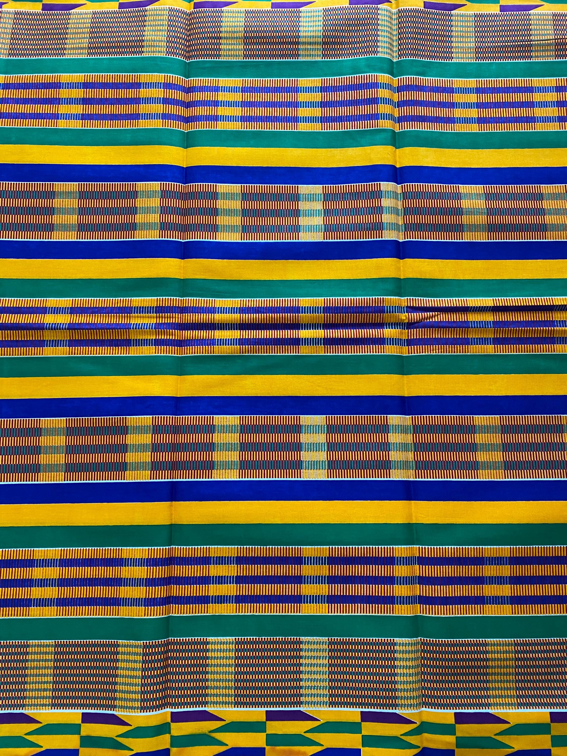 6yards Kente Genuine 100% cotton fabric  African wax
