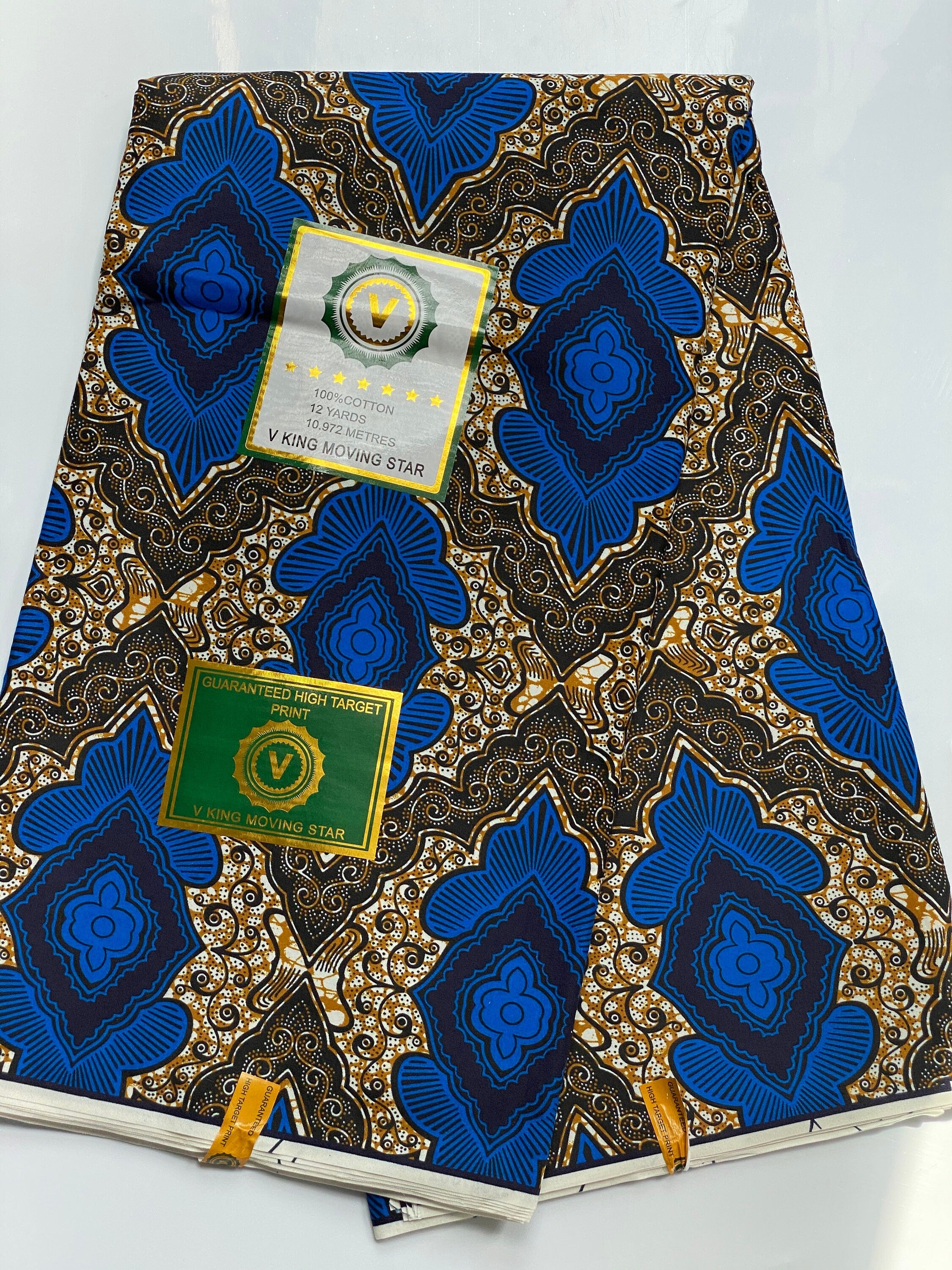 Polycotton African Fabric 6 Yards Soft Ankara Wax Print Material