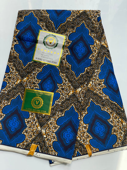 Polycotton African Fabric 6 Yards Soft Ankara Wax Print Material