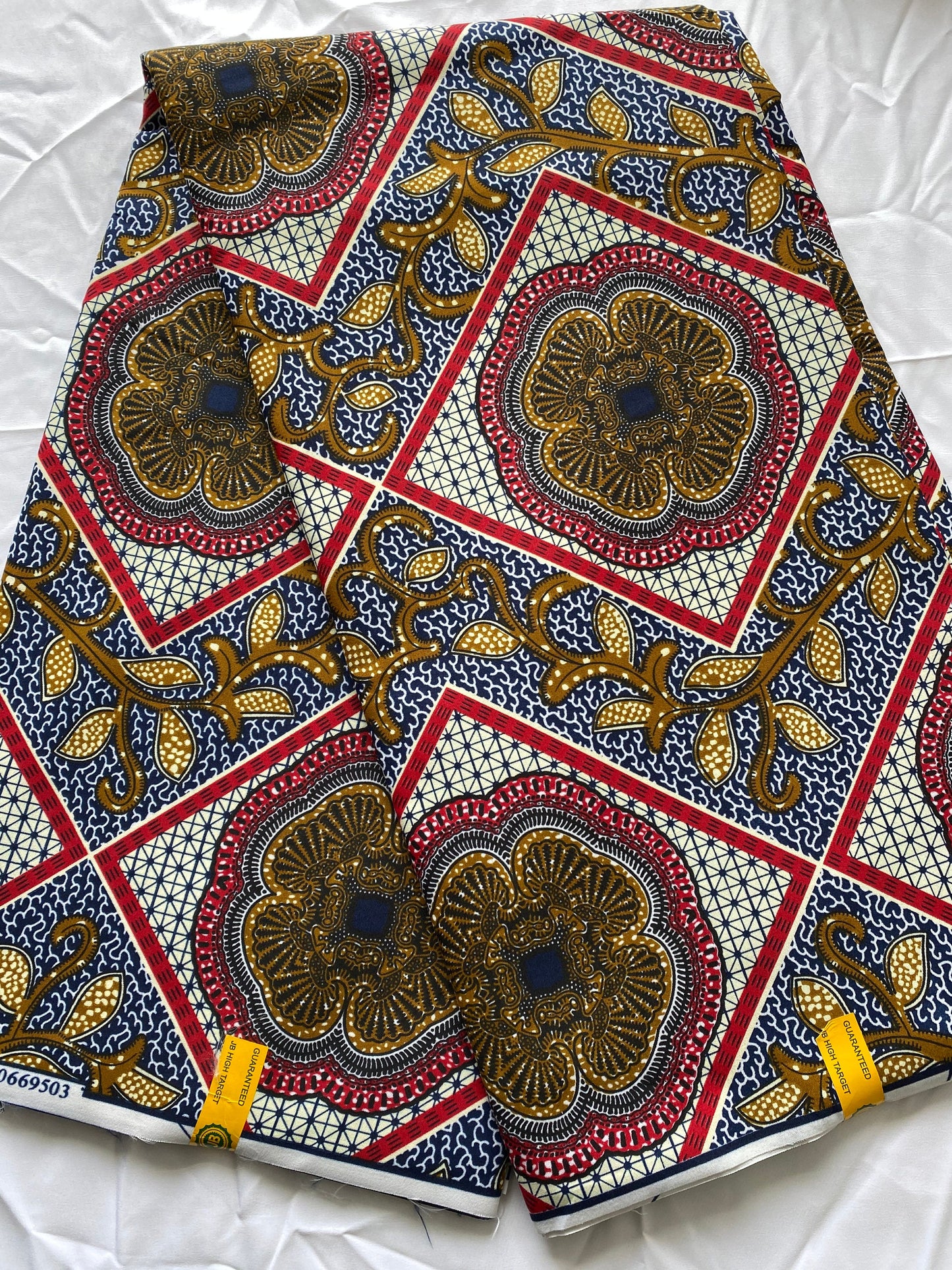 Polycotton African Fabric 6 Yards Soft Ankara Wax Print Material