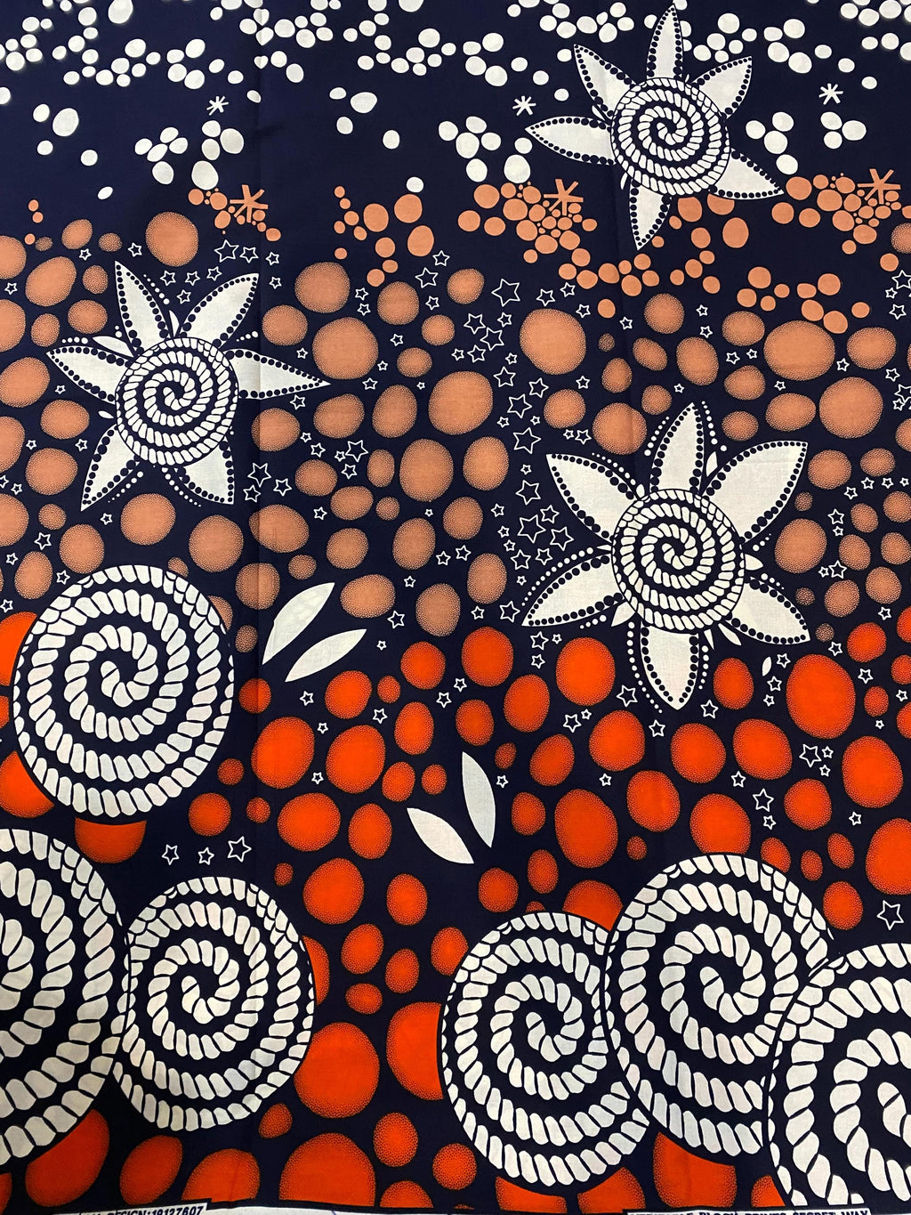 Floral African Wax Print Fabric: Multicolored Cotton Textile, 6 Yard