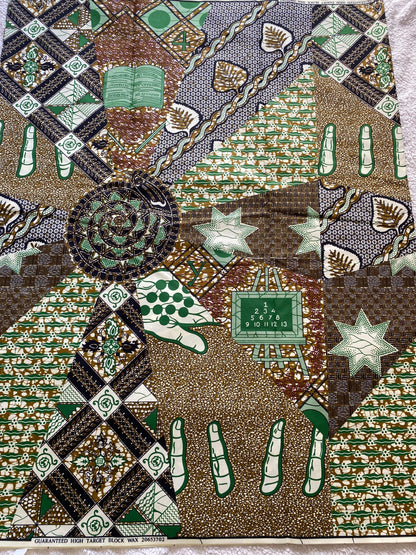 Polycotton African Fabric 6 Yards Soft Ankara Wax Print Material