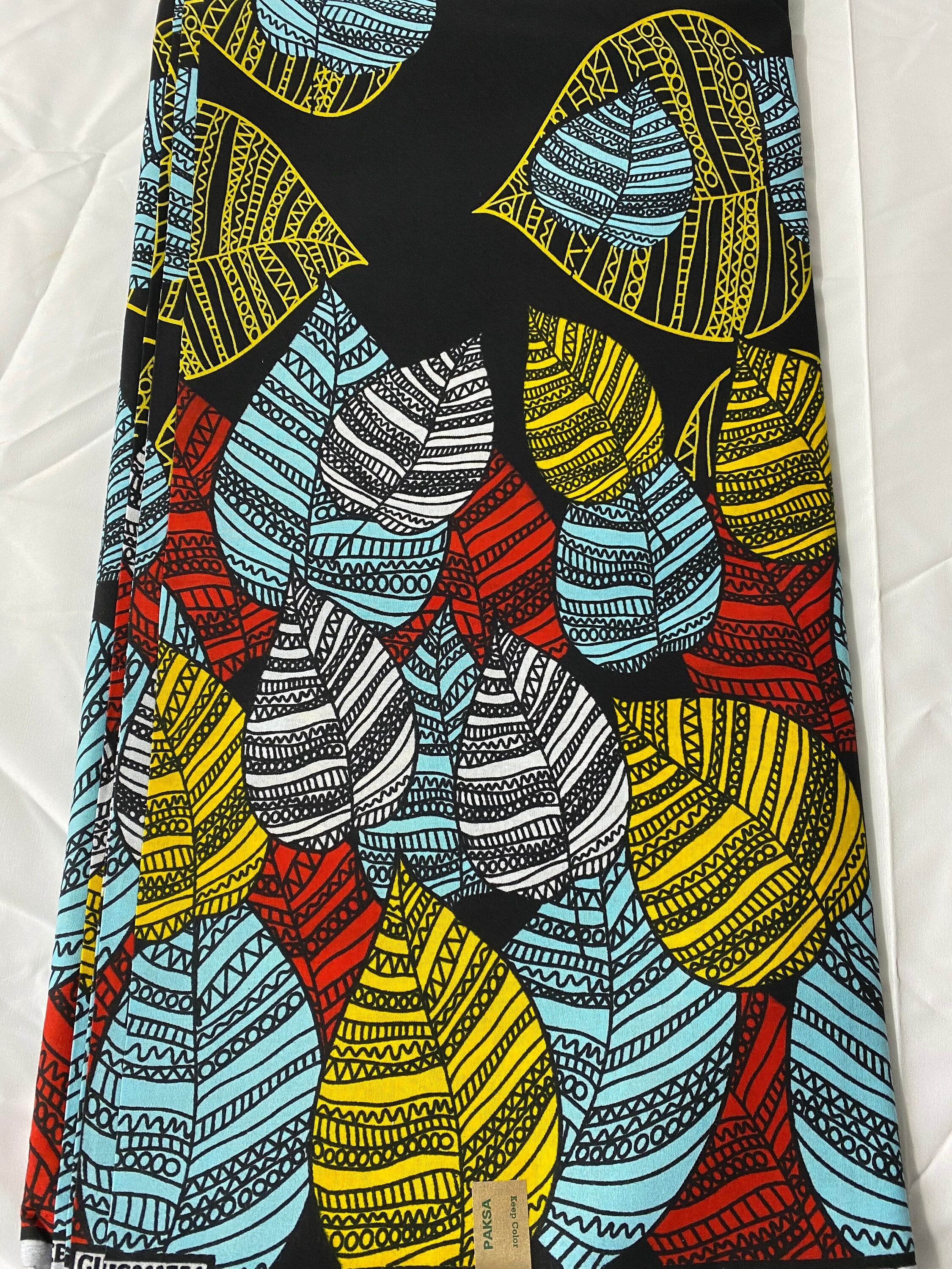 African Wax Print Fabric: Floral Ankara Cotton, 6 Yards