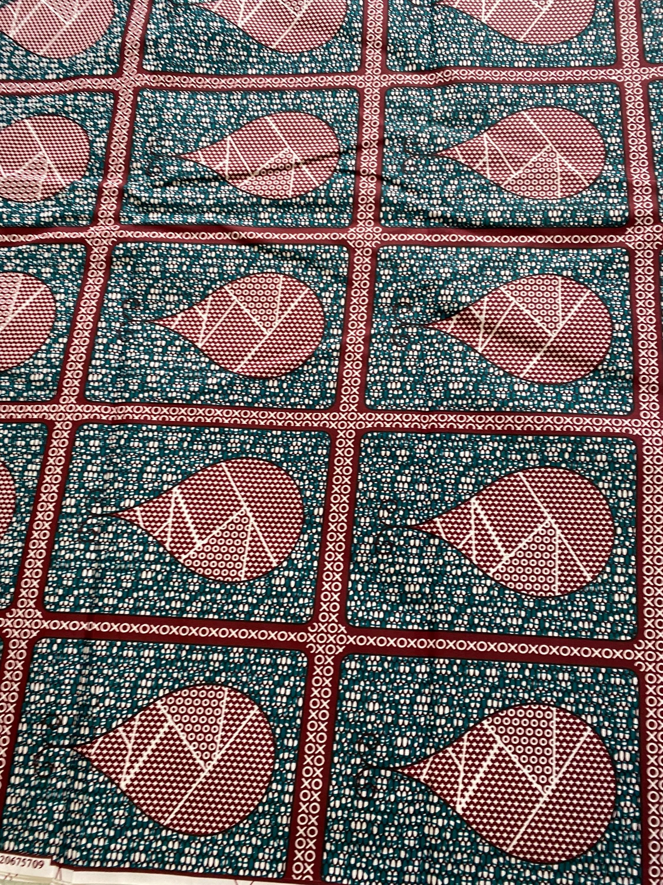 African Ankara Polycotton Fabric: Bold Print, 6 Yards